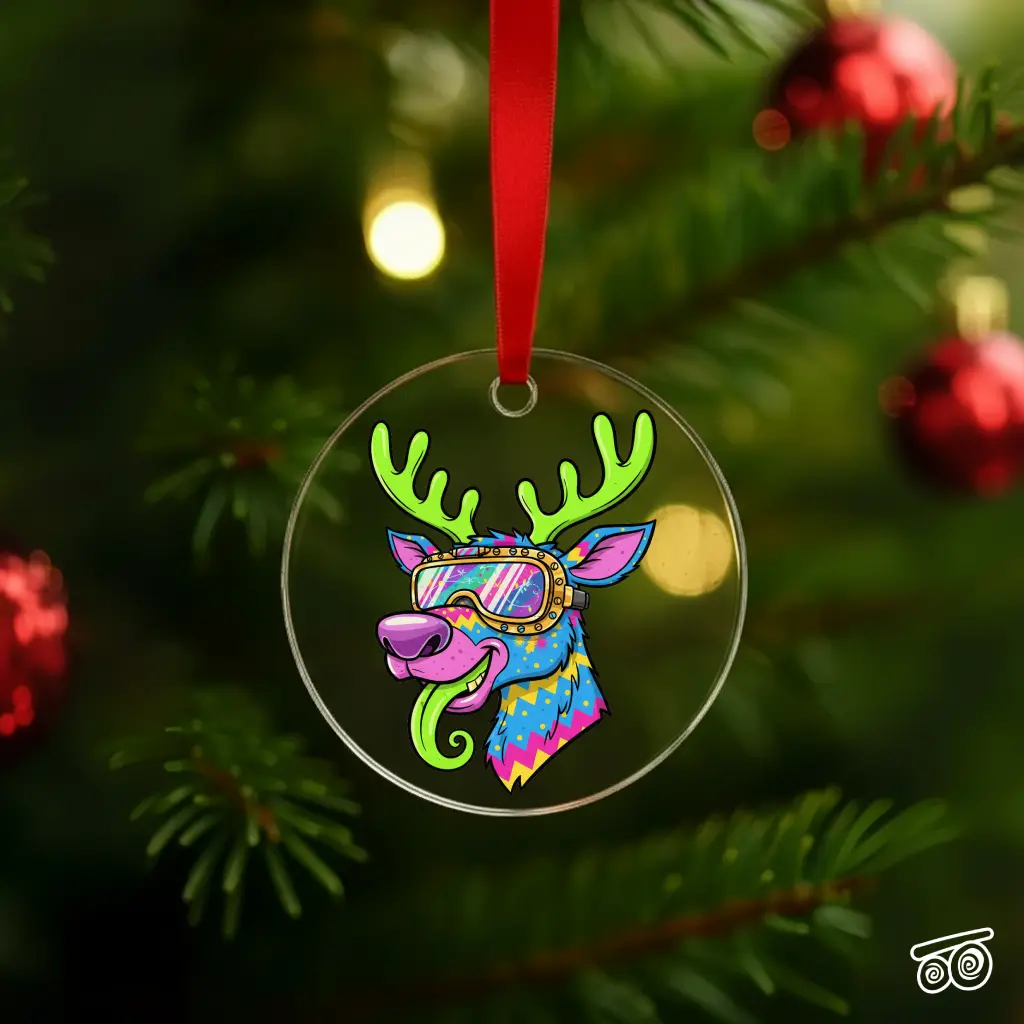 Funky Reindeer Christmas Ornament