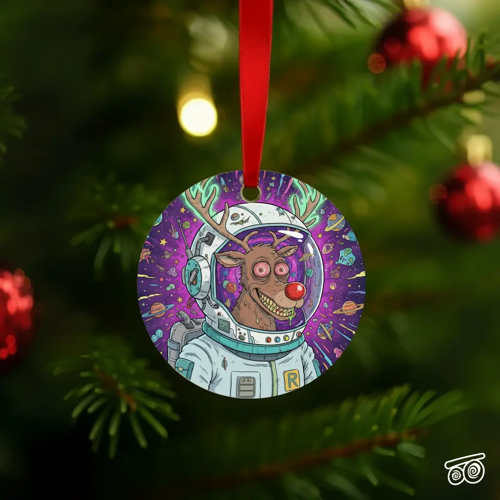 Space Reindeer Christmas Ornament